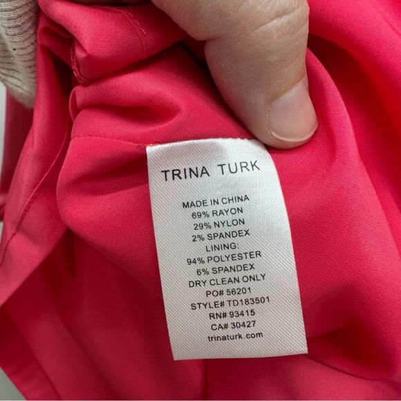 NWT Trina Turk river ponte shift dress coral women's 4 mock neck sleeveless - Picture 8 of 12